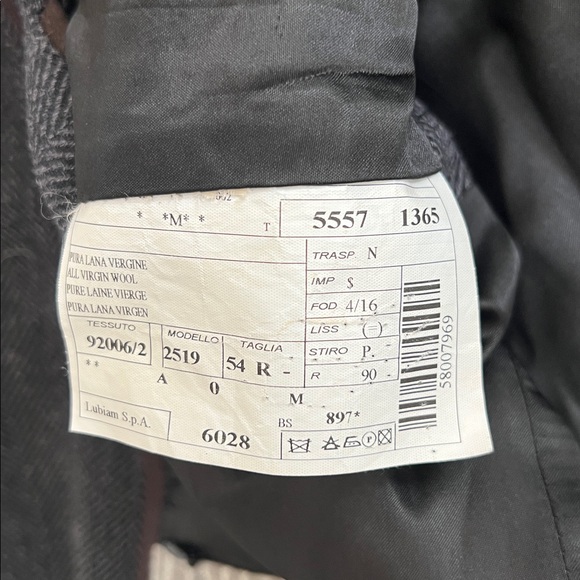 Luigi Bianchi Coat Blazer Herringbone Overcoat Zip Up Elbow Patch Sz 42 - Picture 12 of 16